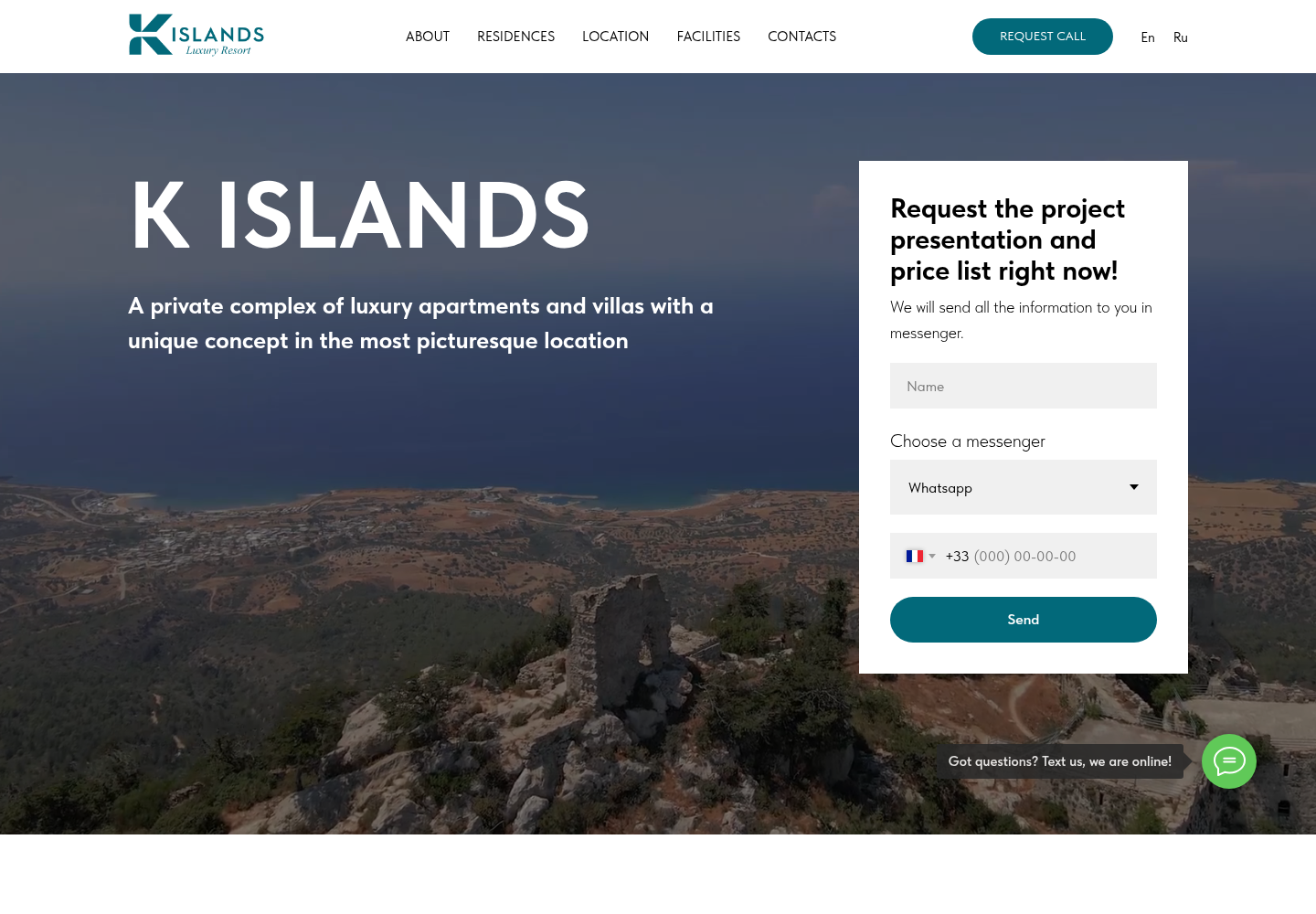 K Islands, luxury resort real estate website case